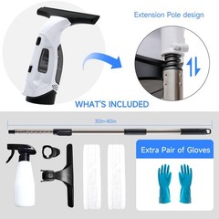Yardsignup Window Vacuum Squeegee Cordless Window Vacuum Cleaner 2000Pa