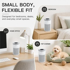 Azeus C8 True HEPA Air Purifier, 5-Stage Filtration, 360° Air Intake, Ultra