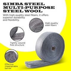 Steel Wool Grade 0000 – 5 LB Finest Grade, Jumbo Roll, Multi Purpose. Excellent!