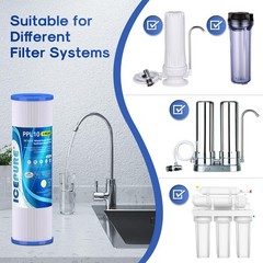 10″ x 2.5″ Pleated Sediment Water Filter Cartridge 4 Count (Pack of 1)