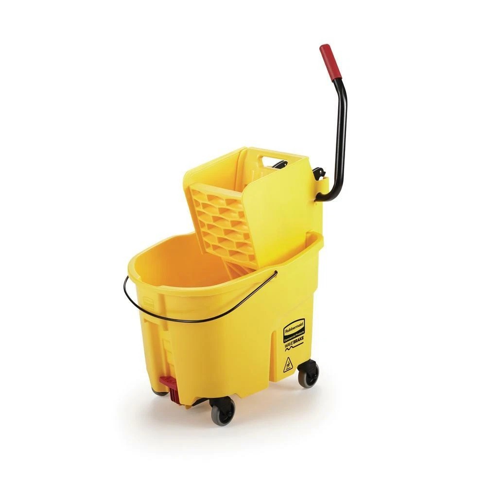 NEW WaveBrake 35 Qt. 2.0 Side-Press Mop Bucket with Drain, Yellow