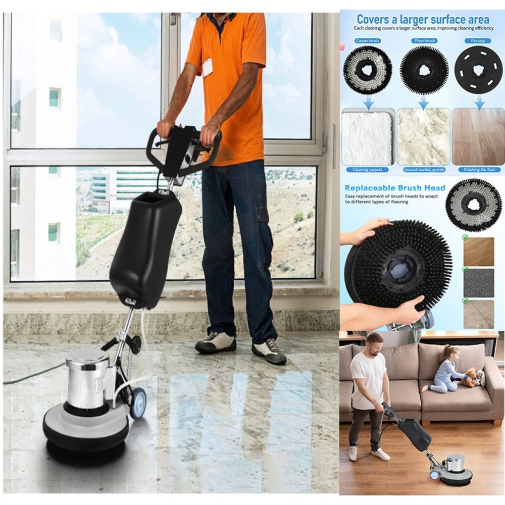 17in Electric Floor Cleaner Carpet Washing Floor Polishing Scrubbing Machine USA