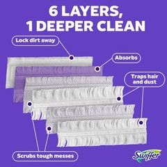 Swiffer PowerMop Multi-Surface Mopping Pad Refills for 11 Count, White/Purple