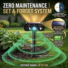 2026 4Pack Sonic Fortress Pro Deer Repellent Outdoor Solar Ultrasonic black