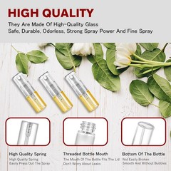Csdtylh Mini Spray Bottle 2ml, Refillable Glass 60PCS,2ML, Clear