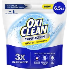 OxiClean Triple Action Versatile Stain Remover Powder 6.5lb Use with Detergent R
