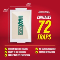 Catchmaster Max-Catch Mouse & Insect Glue Trap 72PK, 72 Pack, White