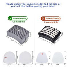 1 HEPA Post Filter +2 Foam Felt Filters for Shark NV586 NV581 NV581Q NV585 NV580