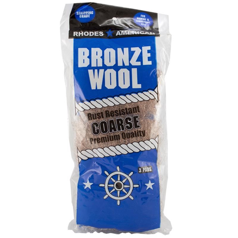 Rhodes American 123102 Coarse 3 Grade Bronze Wool Pads 10.11 L x 1-1/4 W in.