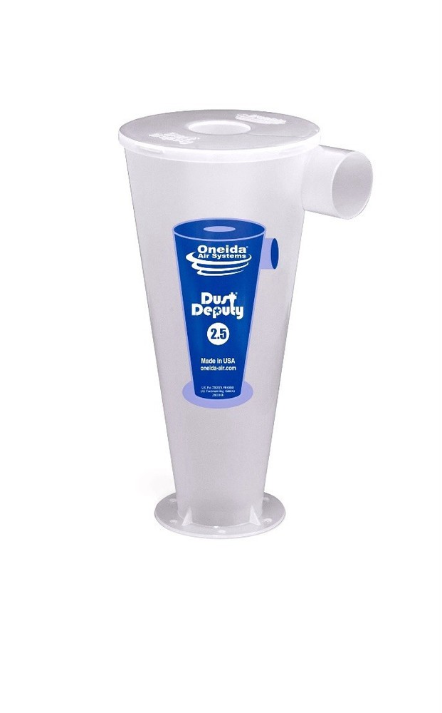 Oneida Air Systems Dust Deputy 2.5 DIY Cyclone Separator, Accessory Only, Clear.