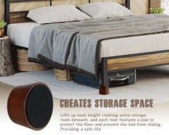 OneDream Wooden Furniture Risers Blocks – 1 inch Set of 4 1 Inches, Walnut