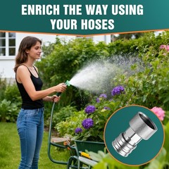 Garden Hose to Pressure Washer Adapter 1 Pack Silver Connector Fitting