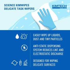 Kimtech 34133 Clean Room Wipes: Dry Pop-Up, 12.3 x 4.1″ Sheet, White
