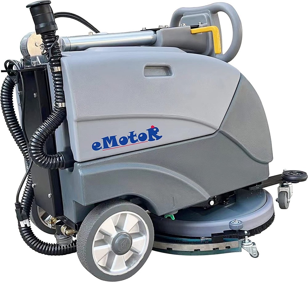 GRAY Walk Behind 15″Brush Floor Cleaning Machine 8G Fordable Portable Scrubber