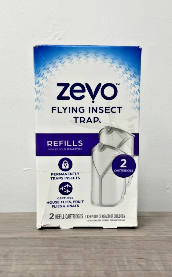 Zevo Indoor Home Flying Insect Trap With 2 Refill Cartridges Fruit Flies Control
