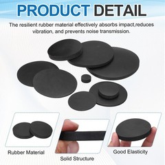 uxcell 5Pcs Rubber Solid Discs Washers, 60mm OD x x 10mm T, Black