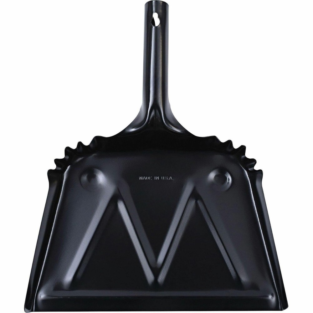 Genuine Joe Heavy-Duty Black Metal Dustpan, 12″ Wide,