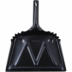 Genuine Joe Heavy-Duty Black Metal Dustpan, 12″ Wide,