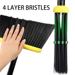 Broom and Dustpan Set,IndoorBroom with Dust pan Combo Set Yellow Angle
