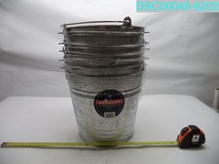 QTY=6: Behrens 1214 Hot-Dipped Galvanized Steel Utility Pail 14QT Gray
