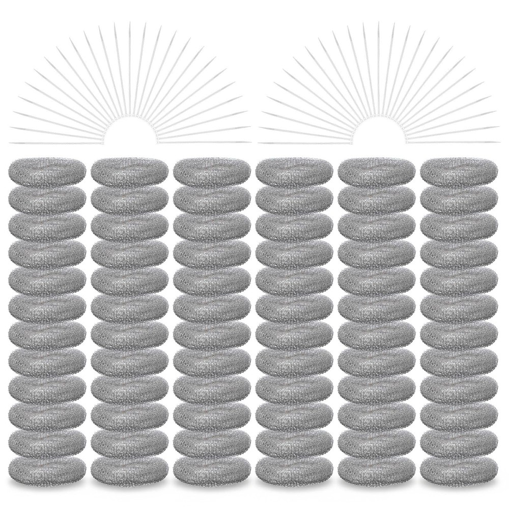 72 Pcs Lint Traps, Stainless Steel Catcher for Washing Machine, Sliver