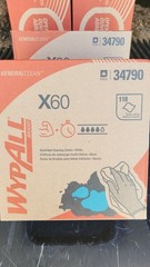 Pair of WypAll X60 Heavy cleaning towels white w/pop up box 34790 (Made in USA)