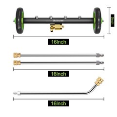 Heliwoo Undercarriage Pressure Washer Attachment 16 Inch Power 16 Inch, Green