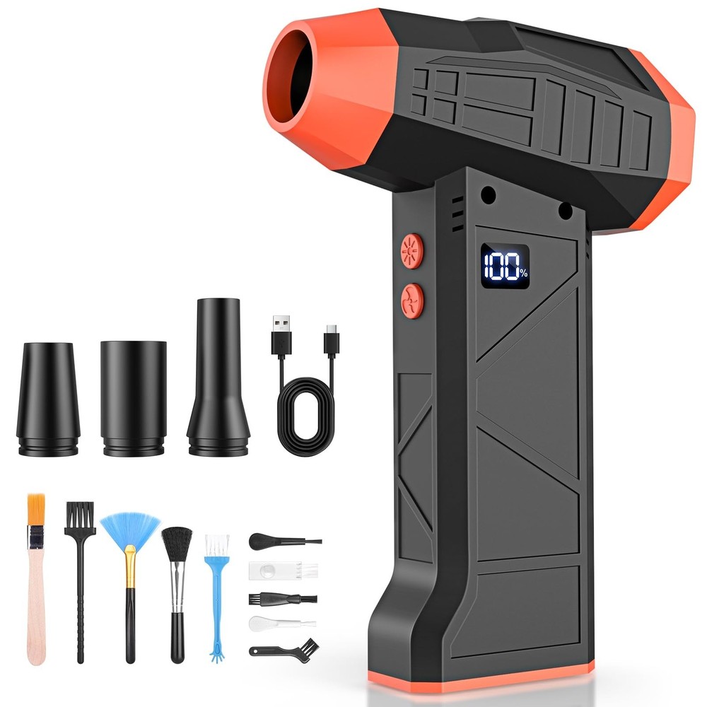 Electric Compressed Air Duster, 110000RPM Cordless Portable Air Blower Mini P…