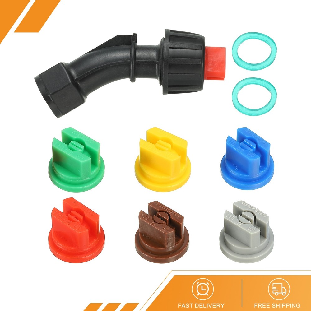 110°Flat Fan Shaped Spray Nozzles with 6pcs 0.15-0.6mm Pore Spray Nozzle Tips