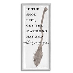 Stupell Industries If Shoe Fits Get Matching Broom Halloween Phrase Design By