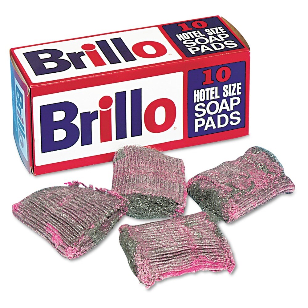 Brillo W240000 4 in. x 4 in. Hotel Size Soap Pad – Charcoal/Pink (10/Box) New