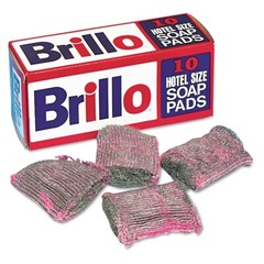 Brillo W240000 4 in. x 4 in. Hotel Size Soap Pad – Charcoal/Pink (10/Box) New