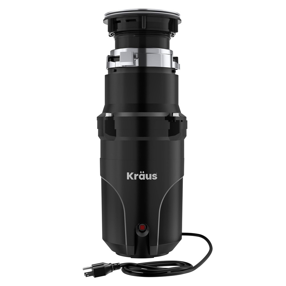 KRAUS WasteGuard 1/2 HP Continuous Feed Ultra-Quiet Motor Garbage Disposal wi…