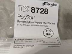 Texwipe TX8728 90% IPA Cleanroom Wipers 6×11 – 6 packs 450 Ct NEW