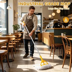 Commercial Mop Heavy Duty Industrial Mop- 3 Extra Large Cotton Looped Heads, …