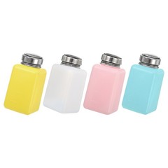 4 Pack 6.8Oz/200ml Alcohol Push Down Pump Dispenser Plastic Bottle Press