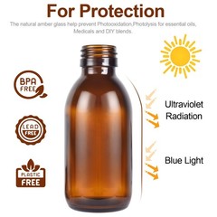 4 oz Amber Glass Spray Bottles – 2 Pack Empty 4 Ounces, tinted