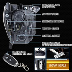 2021-2023 Ford F150 LED Quad Proj Headlights Animated Switchback Seq Turn Pair