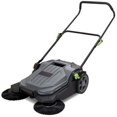 Walk Behind Hand Push Floor Sweeper 25.6″ Manual Non Electric 5 Gallon