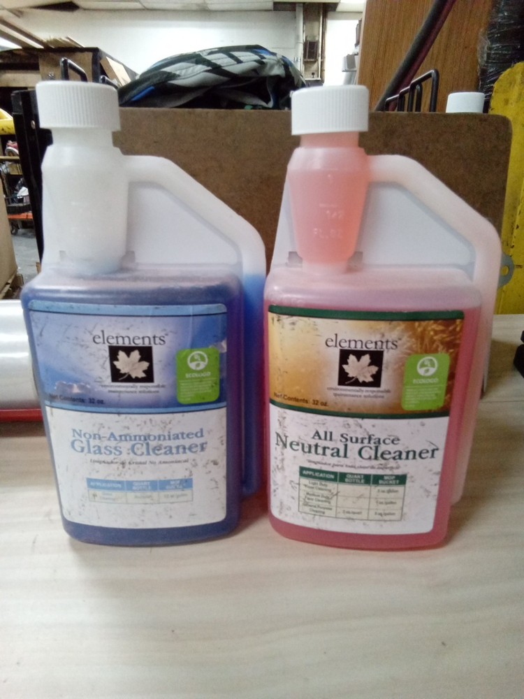 2 Pk Elements All Surface/Non-Ammonia Glass Cleaner, 32 Oz Each, YB, 298