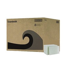 Boardwalk 198 6 in. x 9 in. Light Duty Scour Pad – White (20/Carton) New