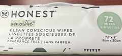 Honest Clean Conscious Wipes Fragrance Free 288 Wipes =4packs