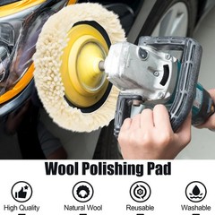 6 PCS Wool Buffing Polishing Pads – 8 Inch Natural Wool Cutting Pads with Hoo…