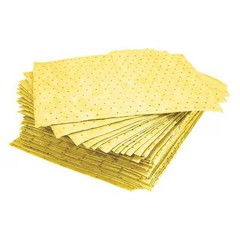 Oil-Dri L72372g Sorbent Pad, 23 Gal, 15 In X 19 In, Universal, Yellow, 100 Pk