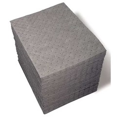 Brady-Sorbent Pad, 19 gal, 15 in x 19 in, Universal, Gray, 100 PK|21304