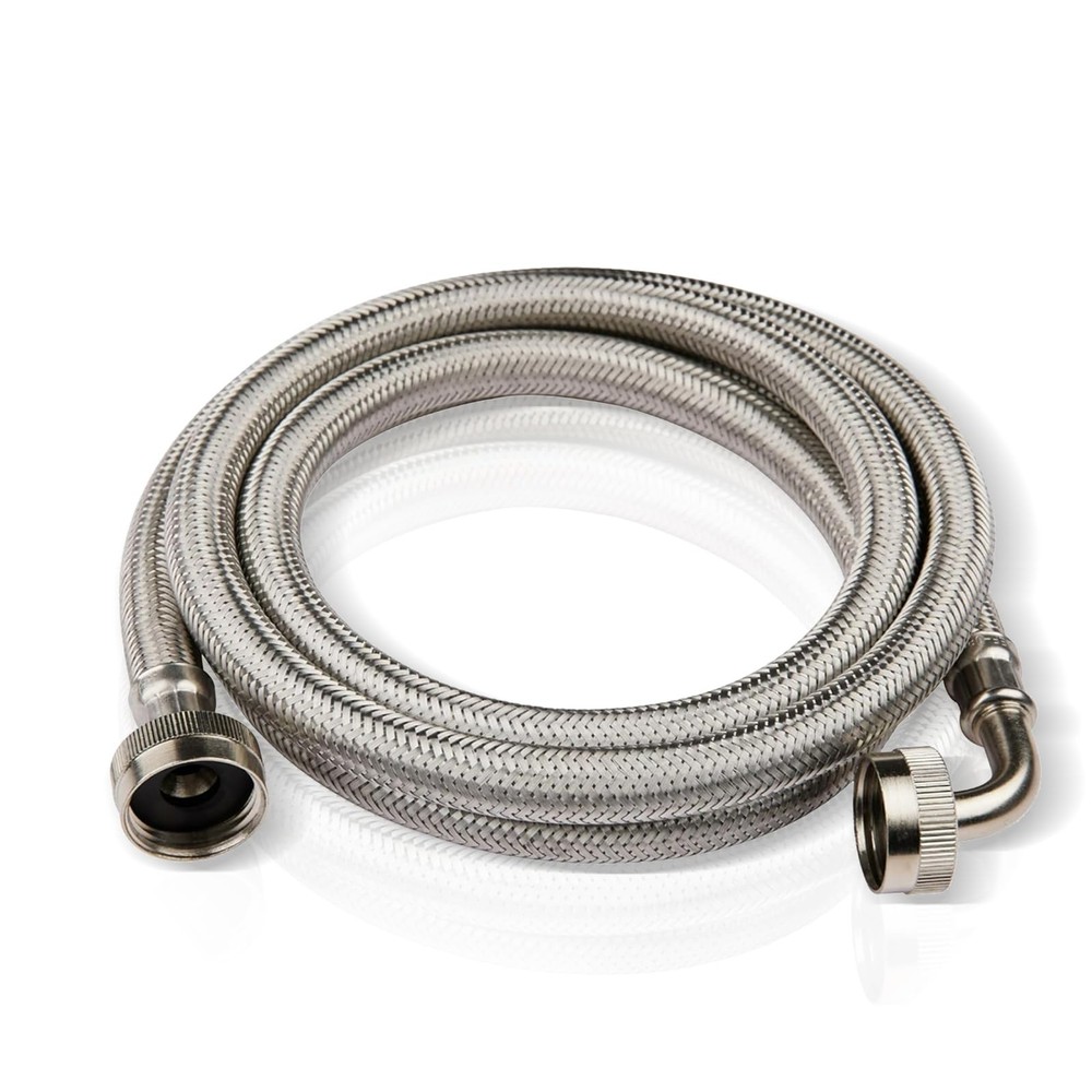 1-Pack HeSun 5 Ft Washing Machine Hose, 3/4″ FHT Stainless Steel Washer Hose …