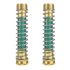 Hourleey Garden Hose Protector, Extension Adapter with Coil 2 Pack, Gold