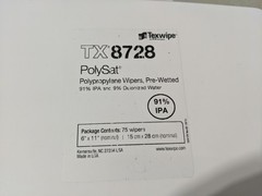 Texwipe TX8728 90% IPA Cleanroom Wipers 6×11 – 6 packs 450 Ct NEW