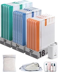Vacuum Bags for Travel with Rechargeable Air Pump, Portable Space Saver Bags for