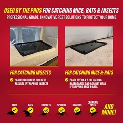 Catchmaster Rat, Snake and Mouse Traps 6Pk, Large Bulk Glue Rat 6 Pack, Red